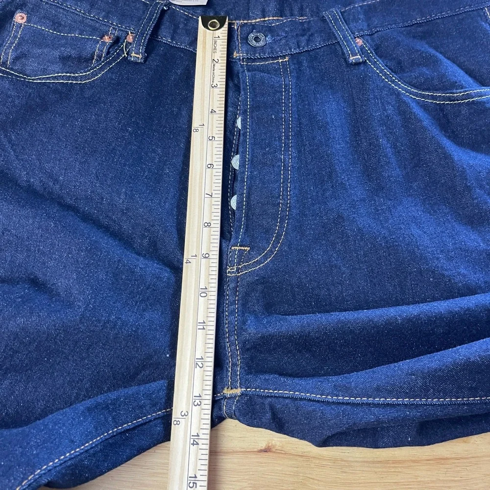NEW‎ Levis 501 BUTTON FLY Original Fit Straight 35x30 Dark Wash Denim Blue Jeans